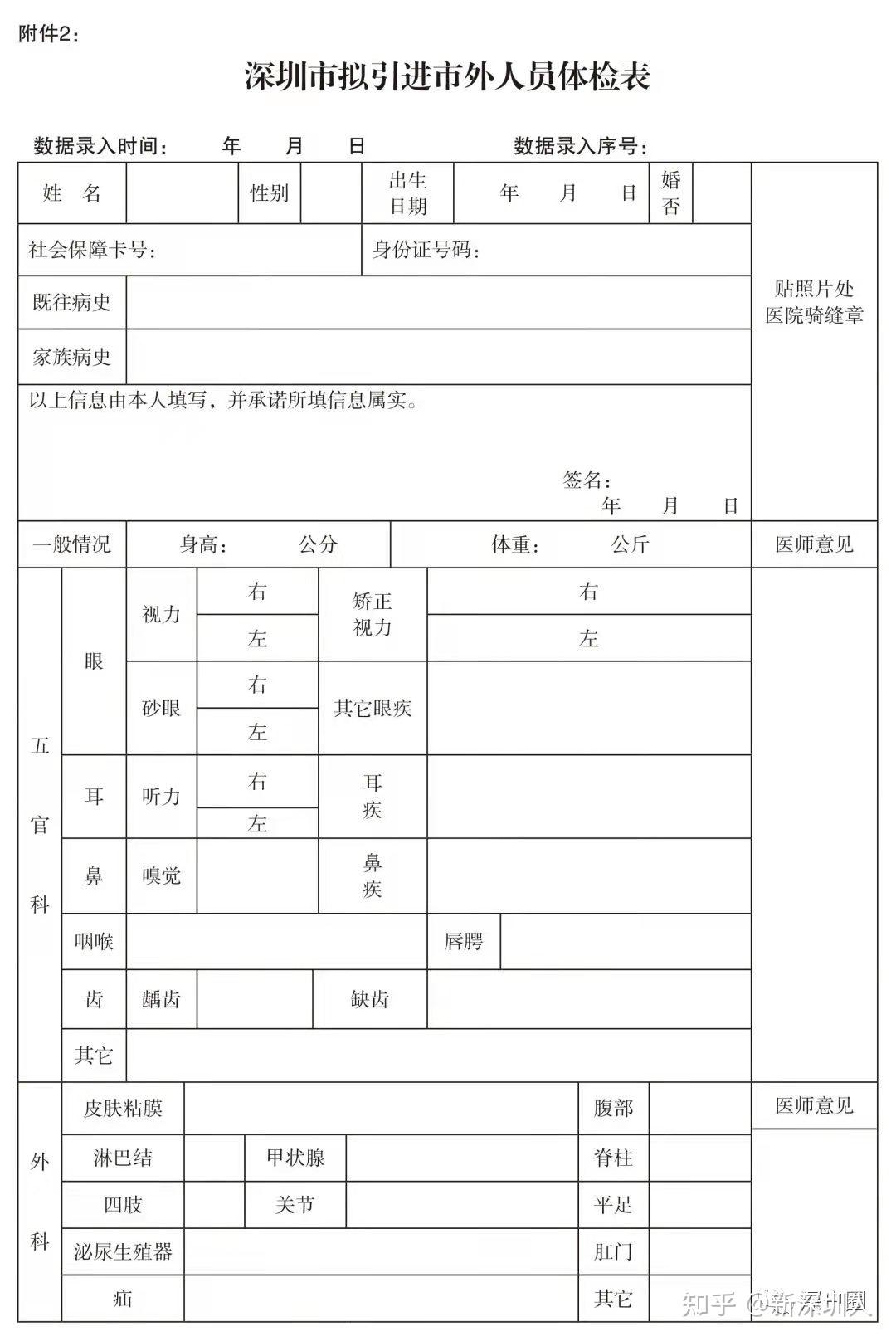 2024年深圳入户体检合格标准